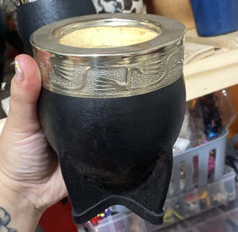 Mate negro con virola premium